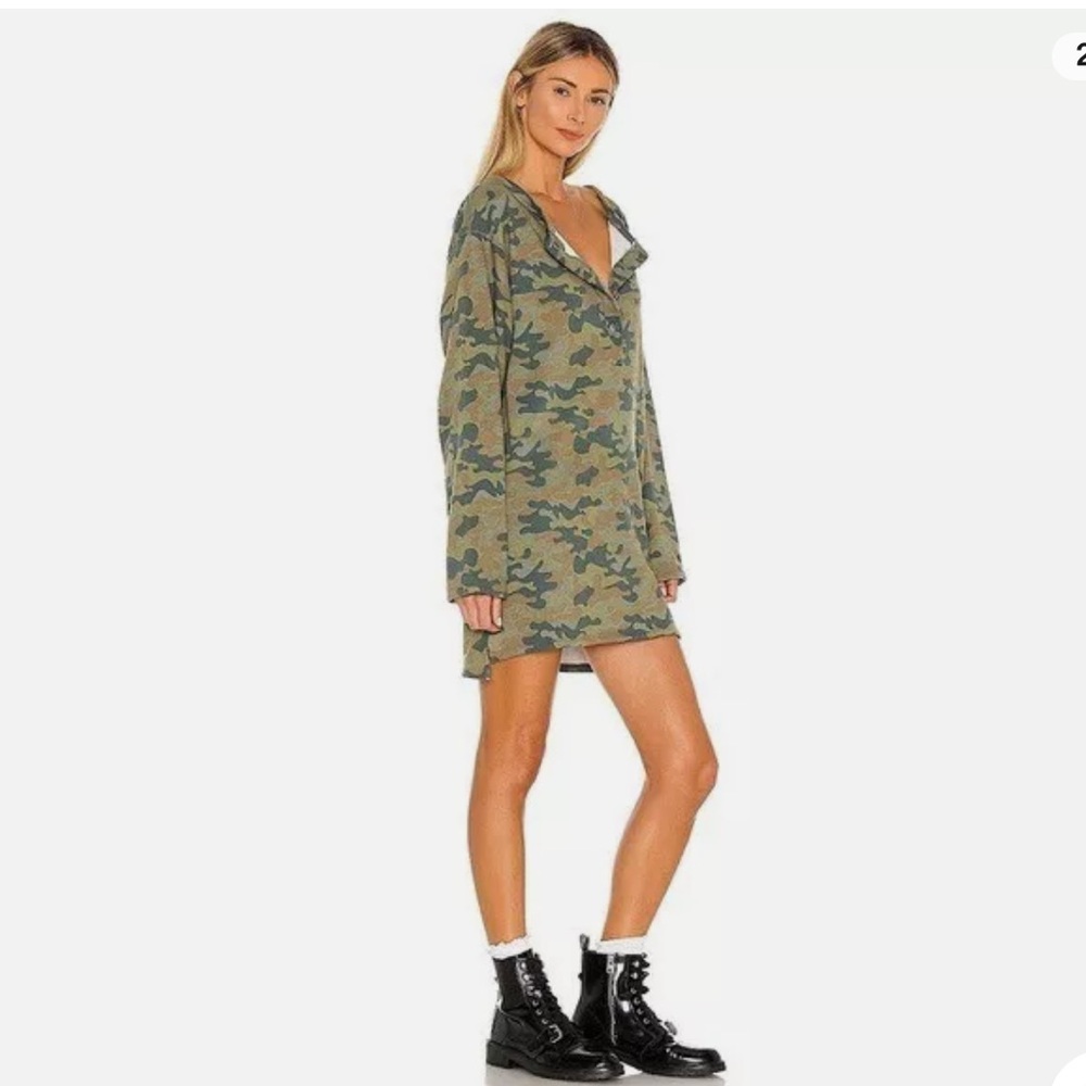 Lovers and Friends oversized Henley camo dress